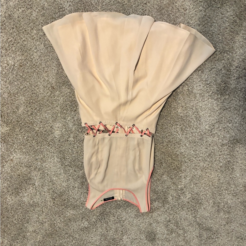 DO+BE Cream Dress with Pink Trim